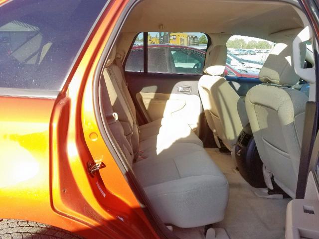 2FMDK38C88BB08934 - 2008 FORD EDGE SEL ORANGE photo 6