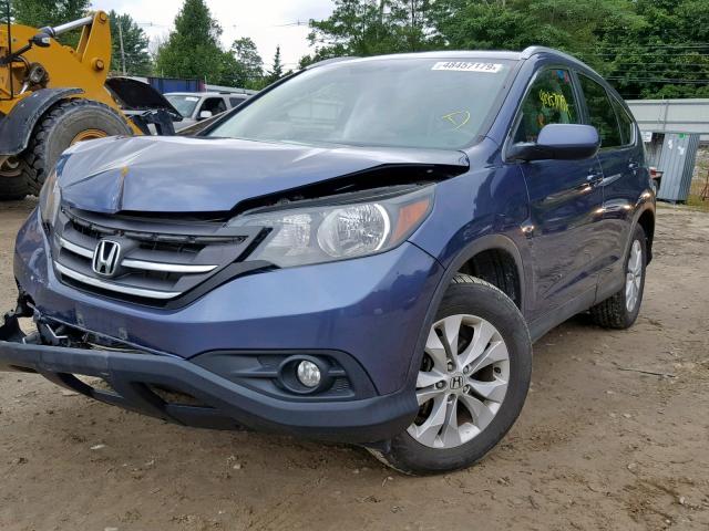 2HKRM4H71EH656044 - 2014 HONDA CR-V EXL BLUE photo 2