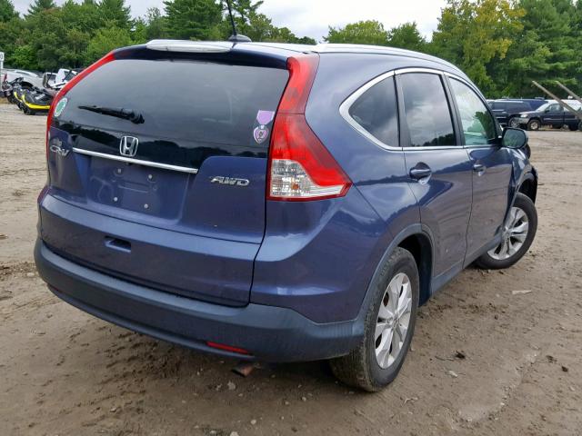 2HKRM4H71EH656044 - 2014 HONDA CR-V EXL BLUE photo 4