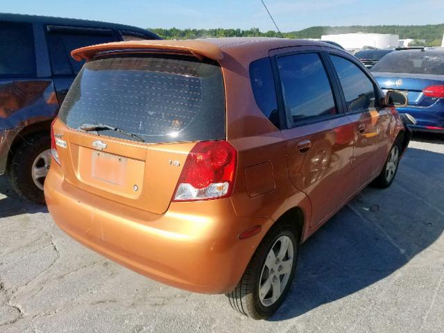 KL1TD66687B792517 - 2007 CHEVROLET AVEO BASE ნარინჯისფერი ფოტო 4