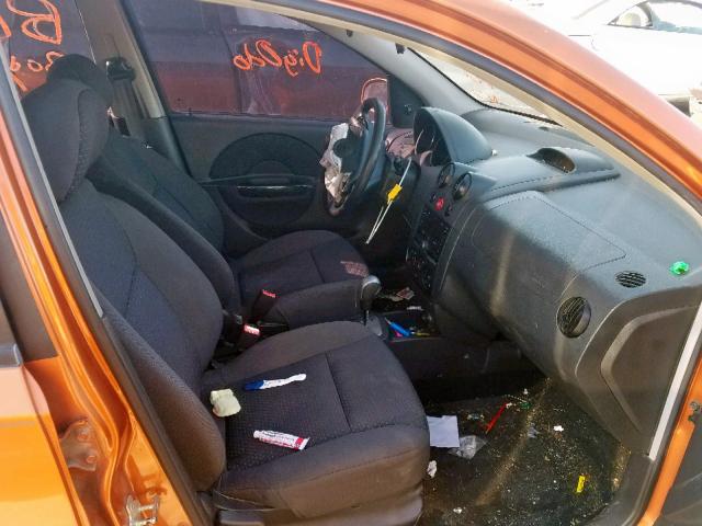 KL1TD66687B792517 - 2007 CHEVROLET AVEO BASE ნარინჯისფერი ფოტო 5