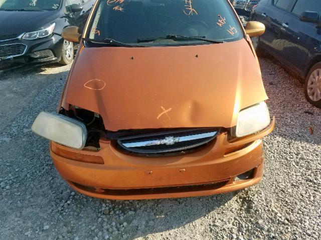 KL1TD66687B792517 - 2007 CHEVROLET AVEO BASE ნარინჯისფერი ფოტო 7