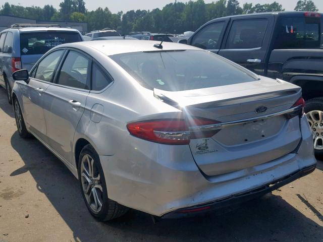 3FA6P0G78HR339339 - 2017 FORD FUSION S SILVER photo 3