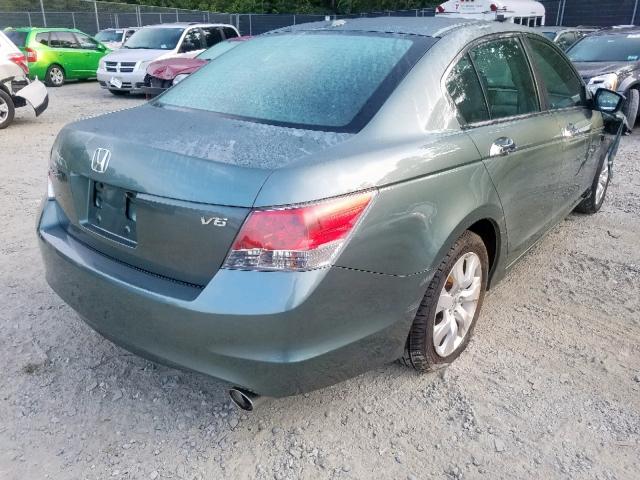 1HGCP36839A039682 - 2009 HONDA ACCORD EXL GREEN photo 4