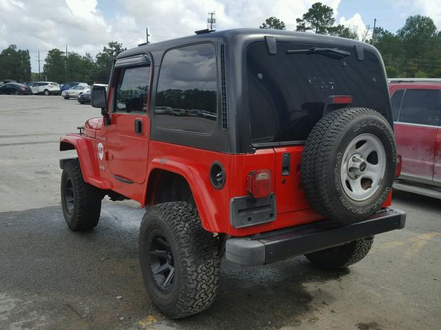 1J4FY29P6WP713302 - 1998 JEEP WRANGLER / RED photo 3