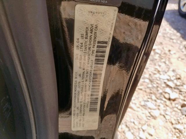 3VWCM31Y35M314007 - 2005 VOLKSWAGEN NEW BEETLE 黑色 照片 10