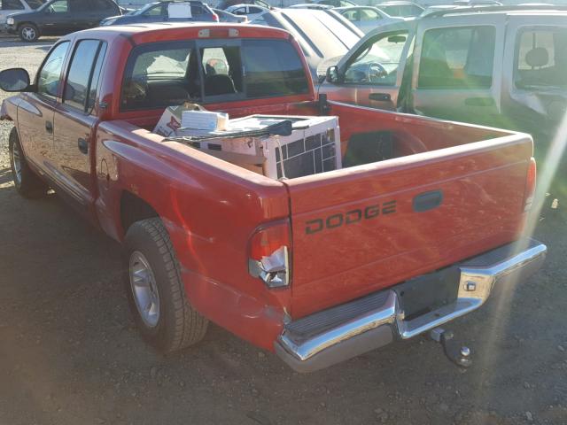 1B7GL2AN1YS633649 - 2000 DODGE DAKOTA QUA RED photo 3