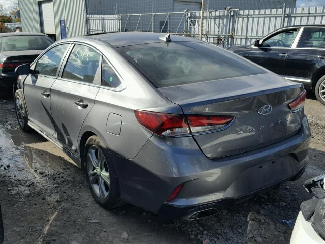 5NPE34AF6JH630312 - 2018 HYUNDAI SONATA SPO GRAY photo 3