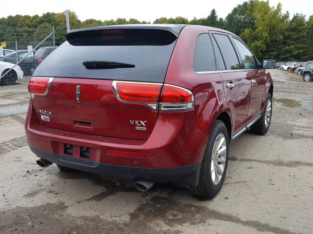 2LMDJ8JKXDBL13588 - 2013 LINCOLN MKX RED photo 4