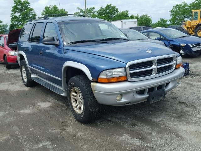 1B4HS58N22F101578 - 2002 DODGE DURANGO SL BLUE photo 1