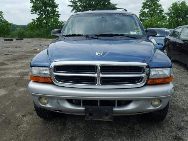 1B4HS58N22F101578 - 2002 DODGE DURANGO SL BLUE photo 9