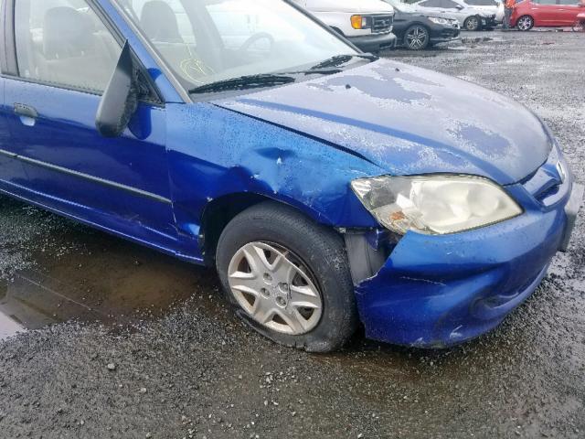 2HGES16314H590641 - 2004 HONDA CIVIC DX V BLUE photo 9