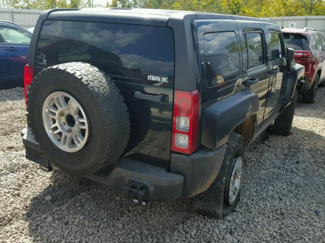 5GTDN13E678199897 - 2007 HUMMER H3 BLACK photo 4