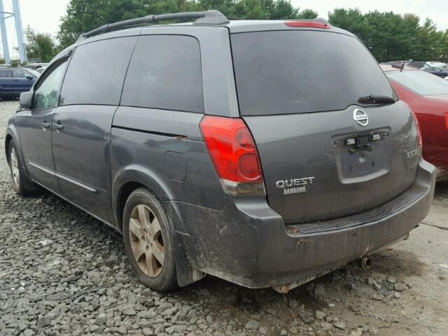 5N1BV28U94N322427 - 2004 NISSAN QUEST S GRAY photo 3