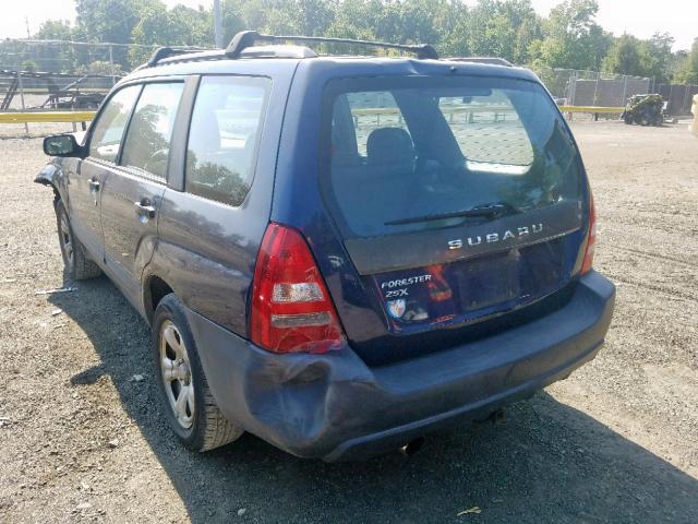 JF1SG63645G727833 - 2005 SUBARU FORESTER 2 BLUE photo 3