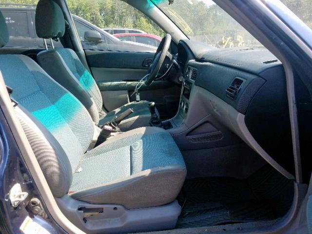 JF1SG63645G727833 - 2005 SUBARU FORESTER 2 BLUE photo 5