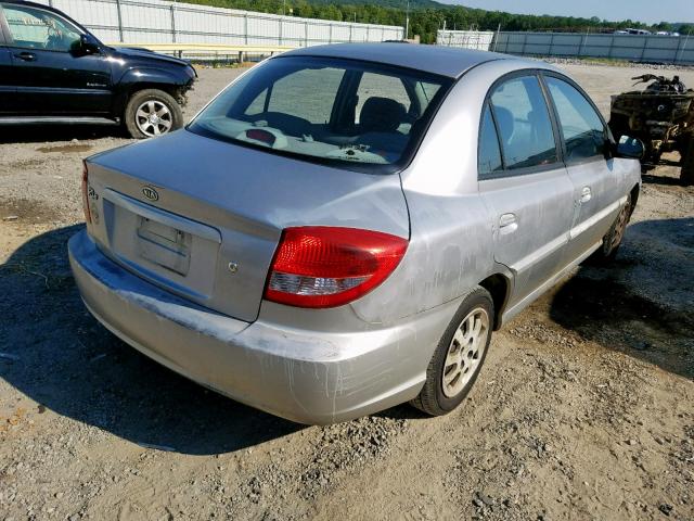 KNADC125846297509 - 2004 KIA RIO SILVER photo 4