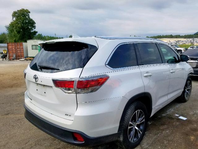 5TDKKRFH4GS153346 - 2016 TOYOTA HIGHLANDER WHITE photo 4