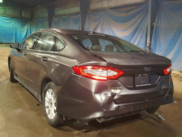 3FA6P0G75GR244641 - 2016 FORD FUSION S GRAY photo 3