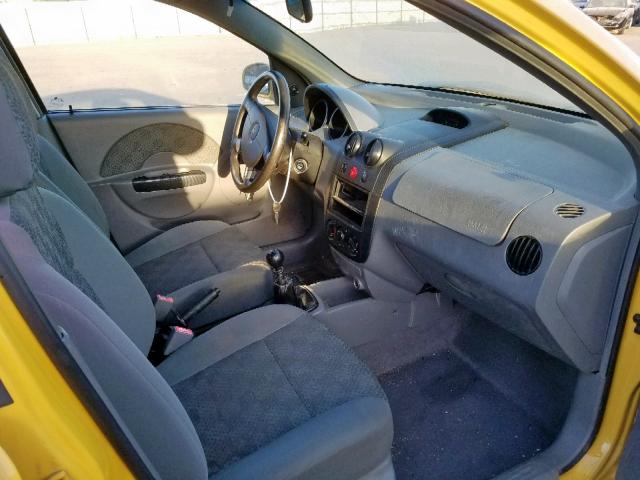 KL1TD62615B502363 - 2005 CHEVROLET AVEO BASE Сары фото 5