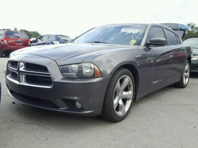 2C3CDXHG9EH114579 - 2014 DODGE CHARGER SX GRAY photo 2