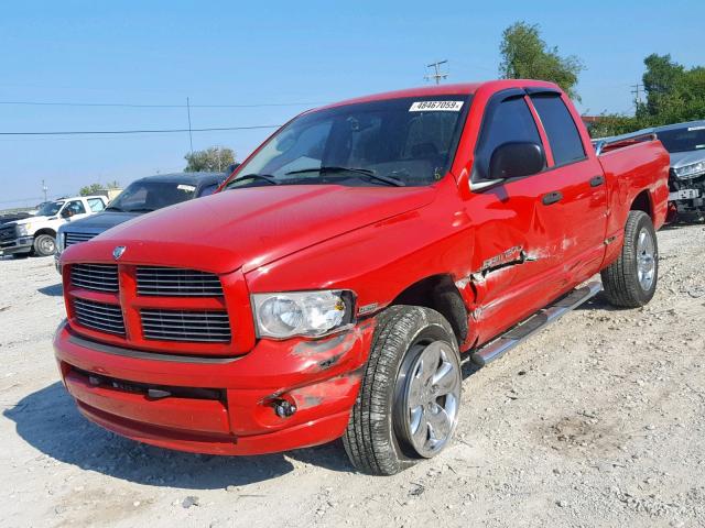 1D7HU18D95S243148 - 2005 DODGE RAM 1500 S RED photo 2