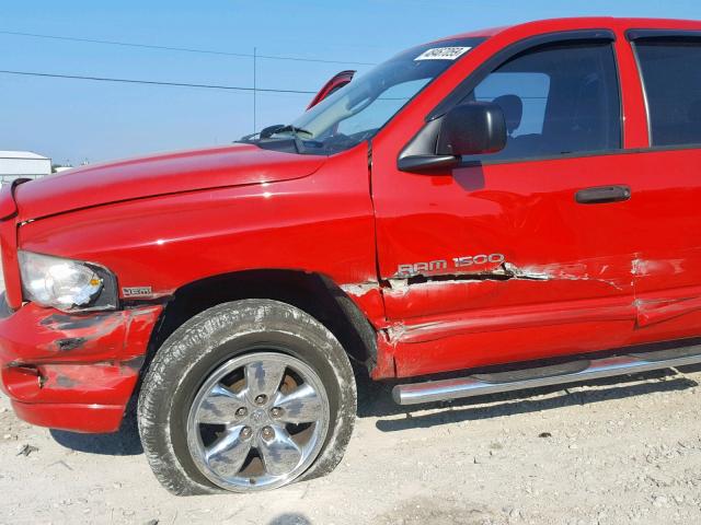 1D7HU18D95S243148 - 2005 DODGE RAM 1500 S RED photo 9