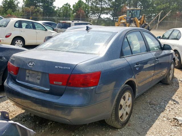 5NPET46C29H498174 - 2009 HYUNDAI SONATA GLS BLUE photo 4