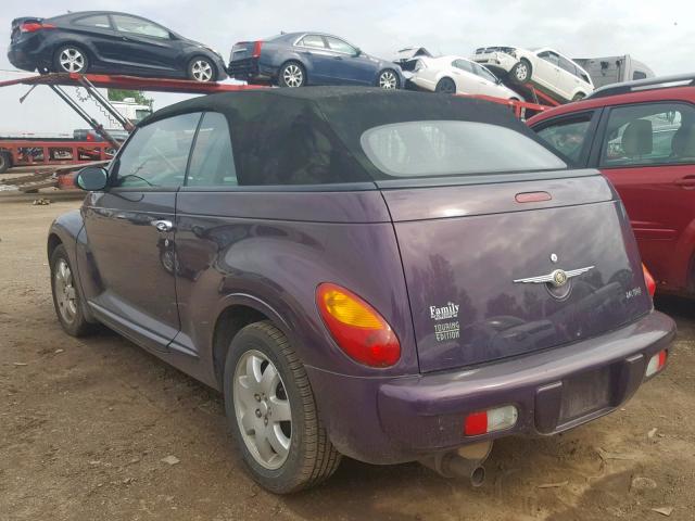 3C3EY55E35T596624 - 2005 CHRYSLER PT CRUISER PURPLE photo 3