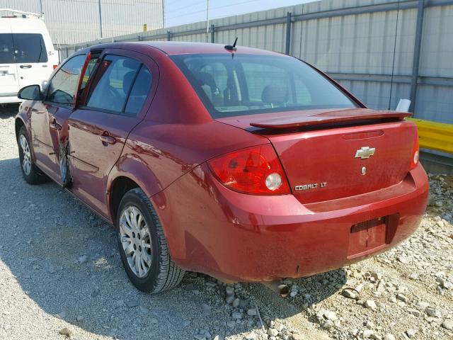 1G1AT58H597226258 - 2009 CHEVROLET COBALT LT RED photo 3