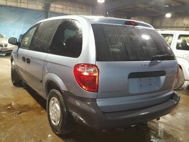 1D4GP25E95B333340 - 2005 DODGE CARAVAN SE BLUE photo 3