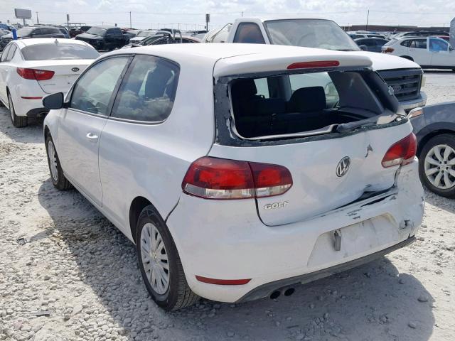 WVWBB7AJ0CW184263 - 2012 VOLKSWAGEN GOLF WHITE photo 3