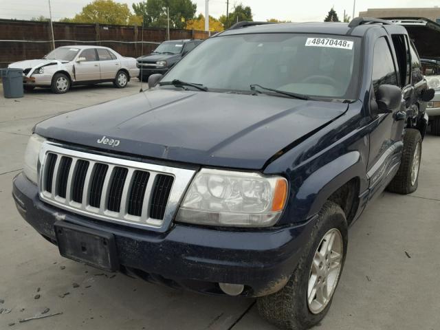 1J4GW58NX4C309676 - 2004 JEEP GRAND CHER BLUE photo 2