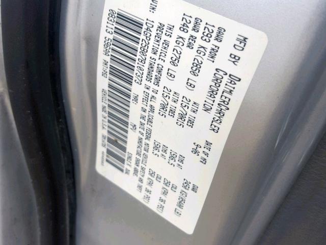 1D4GP25B07B107373 - 2007 DODGE CARAVAN SE GRAY photo 10