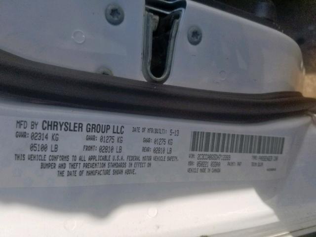 2C3CCABG5DH712269 - 2013 CHRYSLER 300 S WHITE photo 10