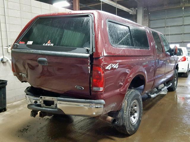 1FTSW31P44EC75772 - 2004 FORD F350 SRW S MAROON photo 4