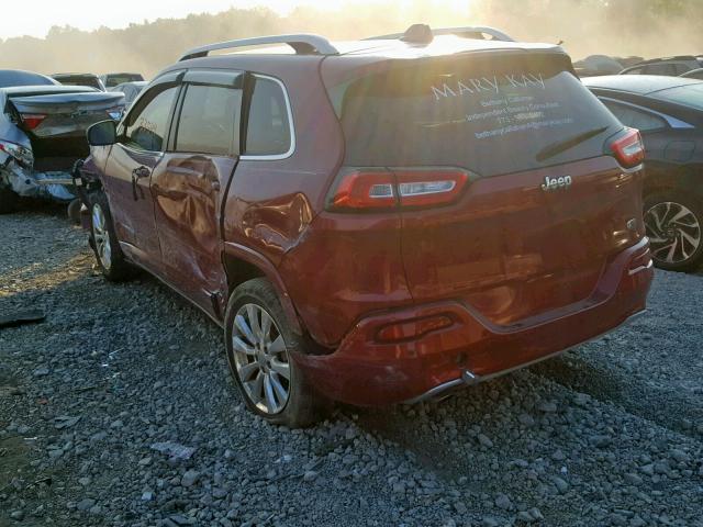 1C4PJLJB5GW295164 - 2016 JEEP CHEROKEE O BURGUNDY photo 3