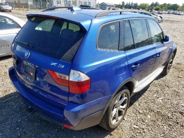 WBXPC93479WJ26183 - 2009 BMW X3 XDRIVE3 BLUE photo 4