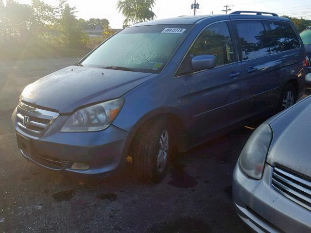 5FNRL38787B010269 - 2007 HONDA ODYSSEY EX BLUE photo 2