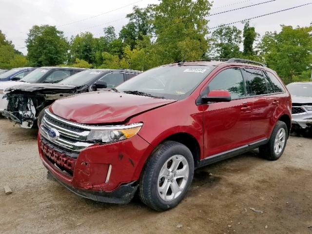 2FMDK4JC0DBB81371 - 2013 FORD EDGE SEL RED photo 2