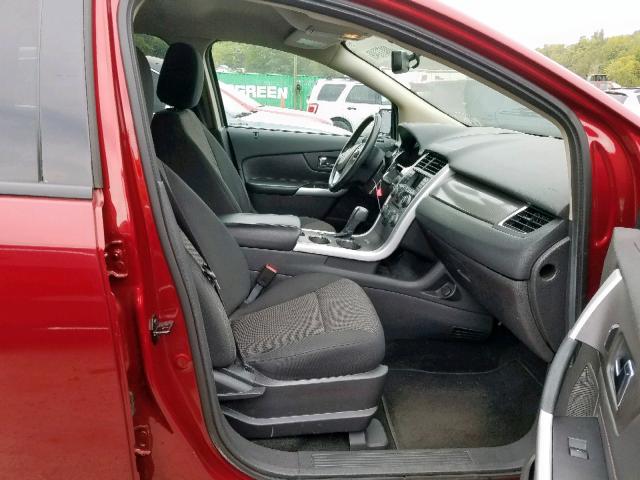 2FMDK4JC0DBB81371 - 2013 FORD EDGE SEL RED photo 5