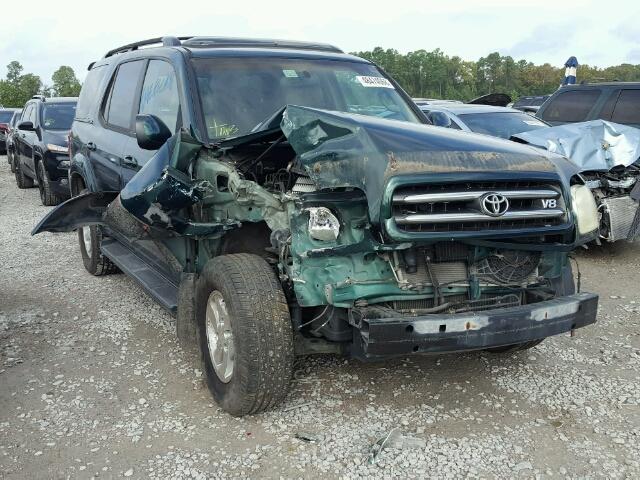 5TDZT38A11S012752 - 2001 TOYOTA SEQUOIA LI GREEN photo 1