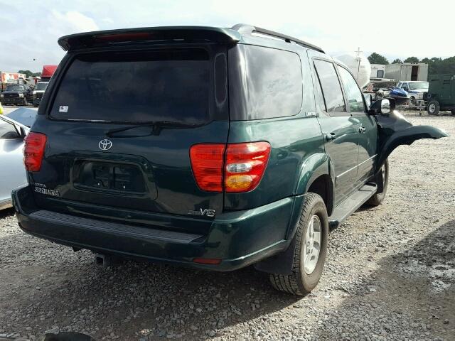 5TDZT38A11S012752 - 2001 TOYOTA SEQUOIA LI GREEN photo 4