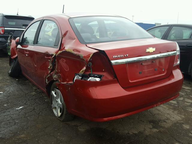 KL1TD56EX9B378045 - 2009 CHEVROLET AVEO LS RED photo 3