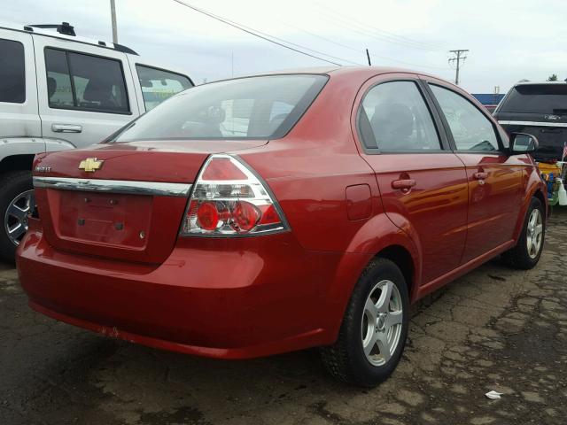 KL1TD56EX9B378045 - 2009 CHEVROLET AVEO LS RED photo 4