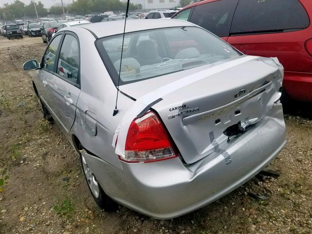 KNAFE222695665603 - 2009 KIA SPECTRA EX SILVER photo 3