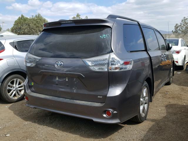 5TDXK3DC6ES496554 - 2014 TOYOTA SIENNA SPO GRAY photo 4