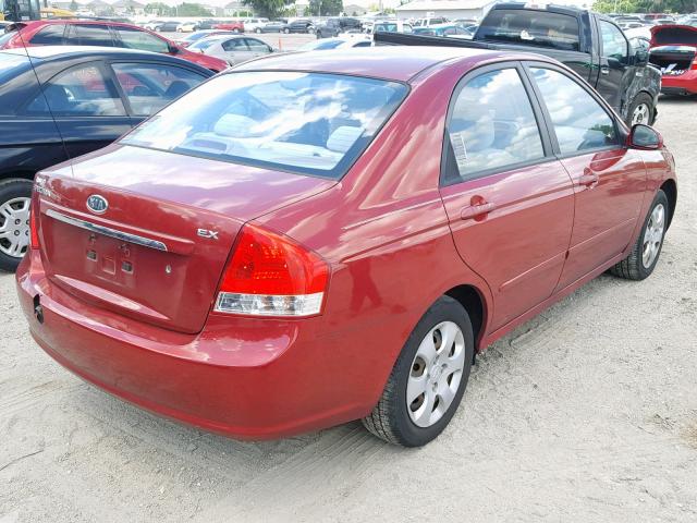 KNAFE221X95648519 - 2009 KIA SPECTRA EX RED photo 4