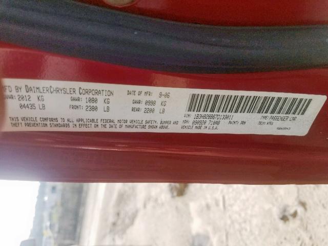 1B3HB28B67D133011 - 2007 DODGE CALIBER RED photo 10