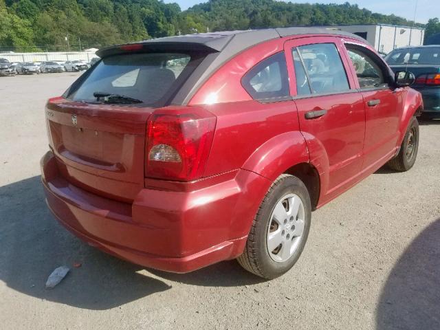 1B3HB28B67D133011 - 2007 DODGE CALIBER RED photo 4